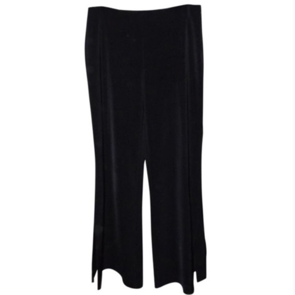 White House black market wide leg slit black pants